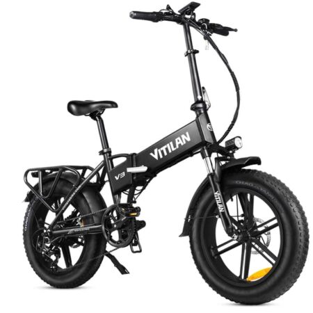 Vitilan V3 2.0 elcykel, 750W motor, 13Ah aftageligt batteri, 45 km/t MAX, foldbar, sort.