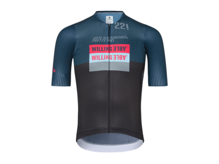 Willing Able Tricolore cykeltrøje korte ærmer blå/sort unisex
