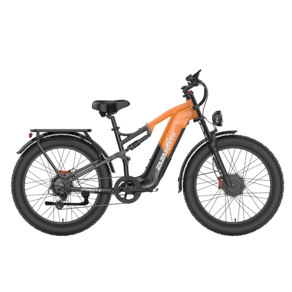 ZAZAWORK CF26 MAX Elcykel, Dobbeltmotor, 48V 25Ah Batteri, Fatbike, Orange ZAZAWORK CF26 MAX Elcykel, Dobbeltmotor, 48V 25Ah Batteri, Fatbike, Orange