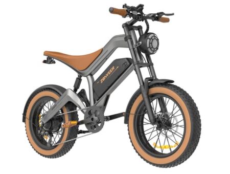 ZONVEER M20 elcykel til voksne - 750W motor, 60 km rækkevidde, 48V 18,2Ah batteri, 4,0-tommer tykke dæk, 7-trins gearsystem og fjederaffjedring.