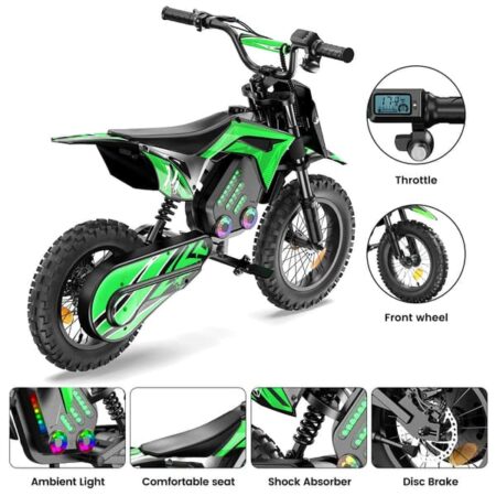 iScooter A14 Børn Elektrisk Mountainbike 500W 5,2Ah Elektrisk Motorcykel 27 km/t Maksimal hastighed 14 tommer Trail Limit Mountainbike