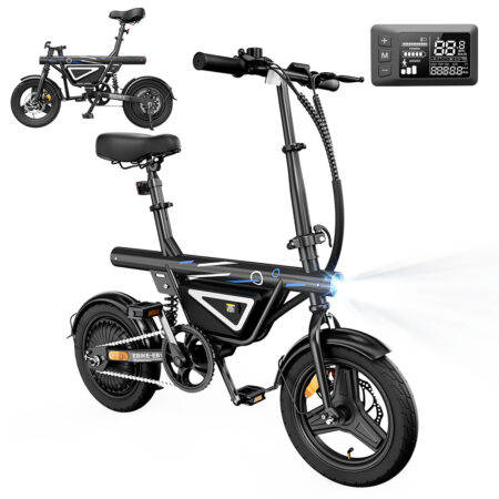 iScooter EB1S elcykel 250W motor, 12Ah batteri, 25 km/t, 14" vakuumdæk - elektrisk bycykel